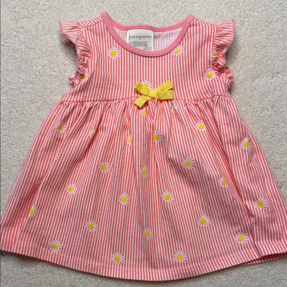First Impressions Pink Babydoll Dress with Flutter Sleeves